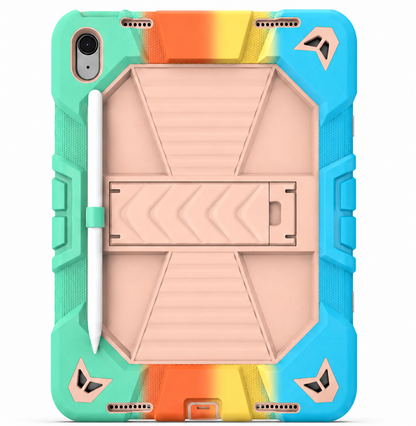 Apple iPad Air 11-Inch (M3) 2025 Rugged Shockproof Case with Kickstand(Rainbow)