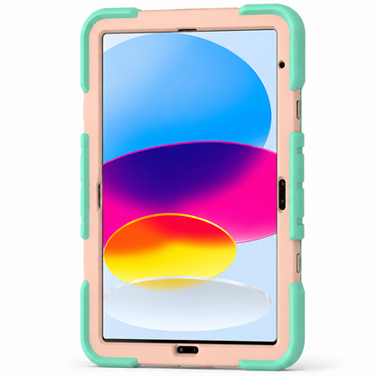 iPad Air 5th Generation (10.9 Inch) Rugged Shockproof Case with Kickstand (Rainbow)
