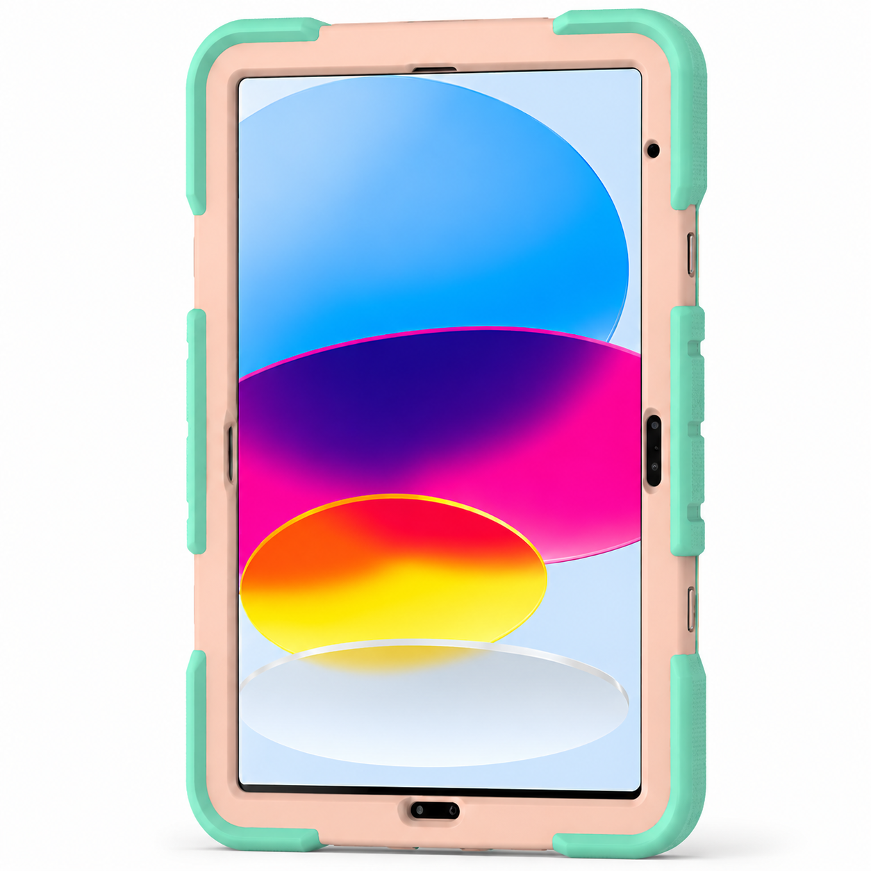 Apple iPad Air 11-Inch (M3) 2025 Rugged Shockproof Case with Kickstand(Rainbow)
