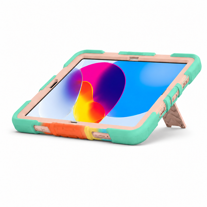 iPad Air 5th Generation (10.9 Inch) Rugged Shockproof Case with Kickstand (Rainbow)