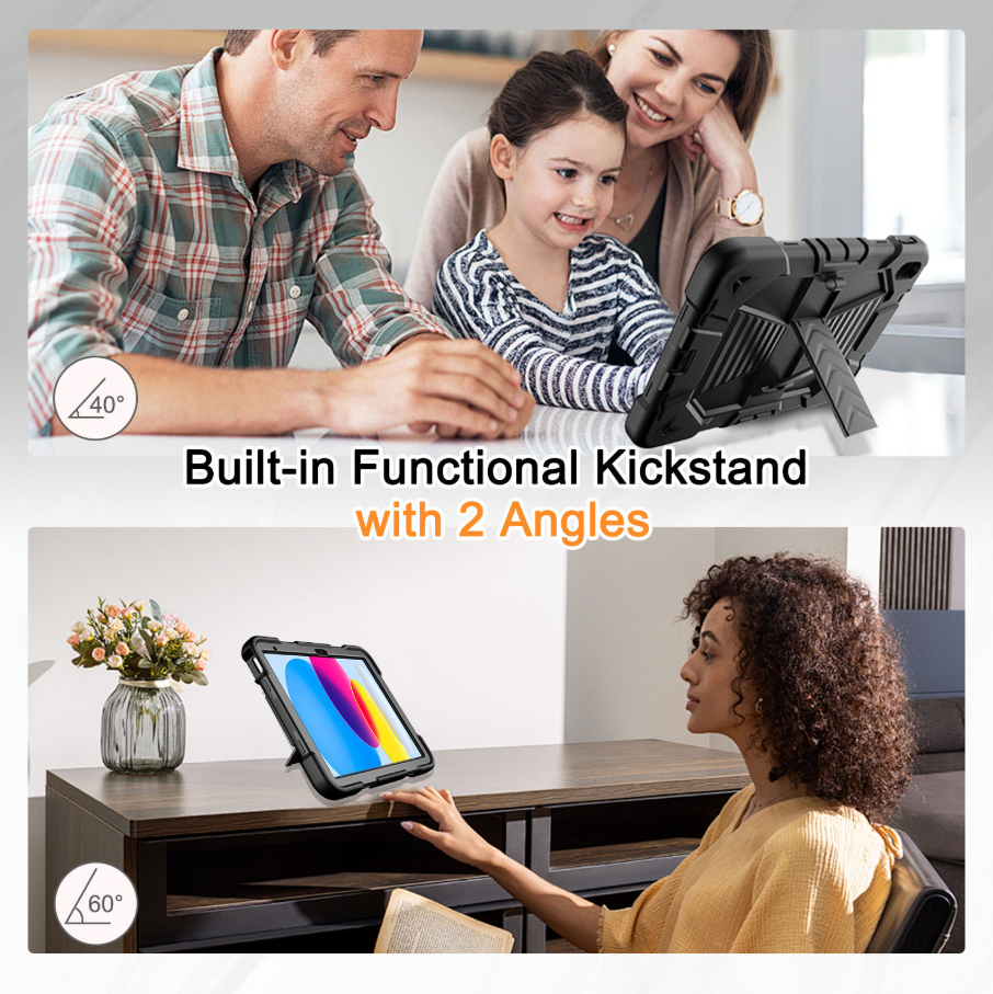 iPad Air 5th Generation (10.9 Inch) Rugged Shockproof Case with Kickstand