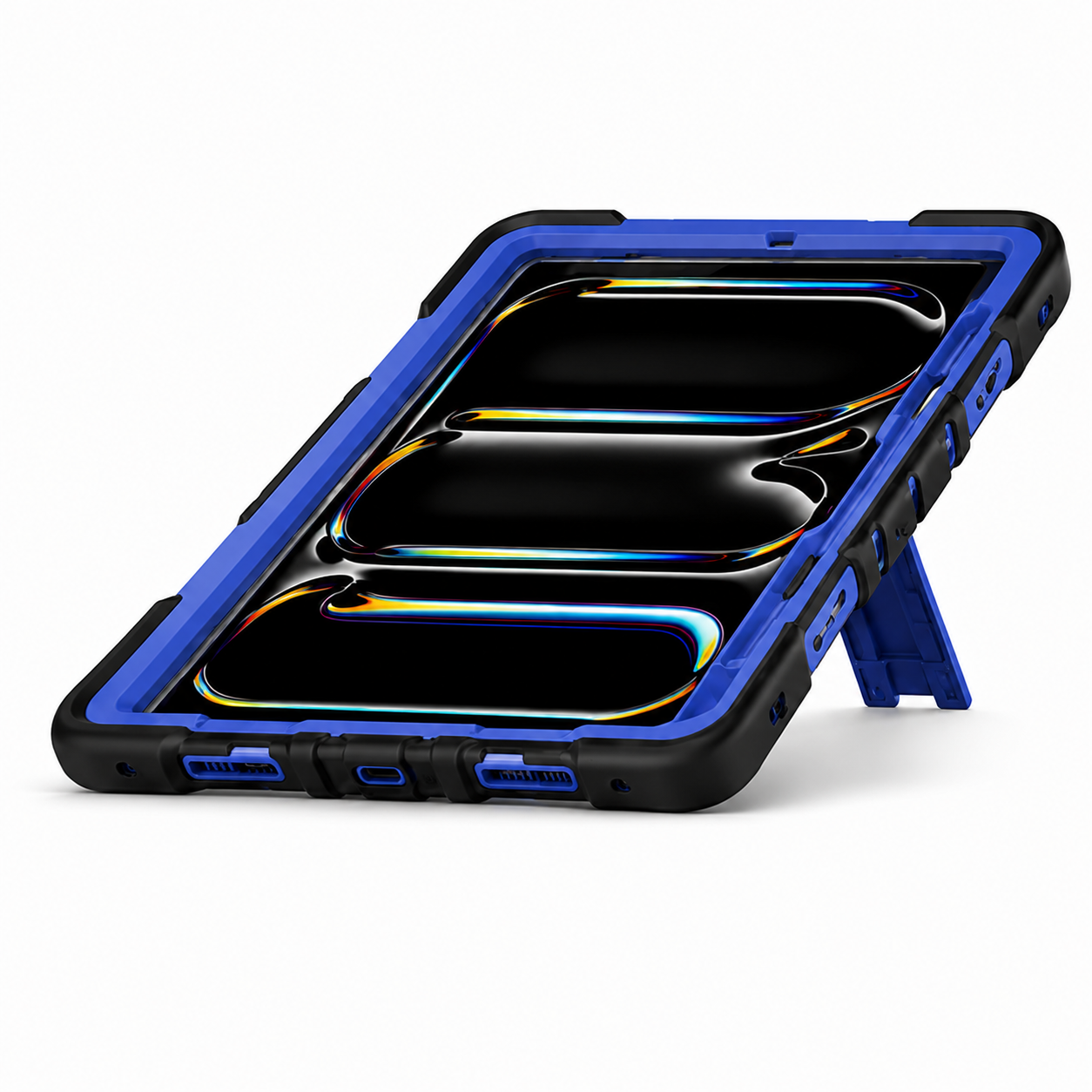 iPad Pro 11-Inch (M5) 2025 Rugged Shockproof Case with Kickstand (Blue) - ShopHub