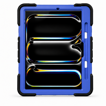 iPad Pro 11-Inch (M4) 2024 7th Gen Rugged Shockproof Case with Kickstand (Blue)