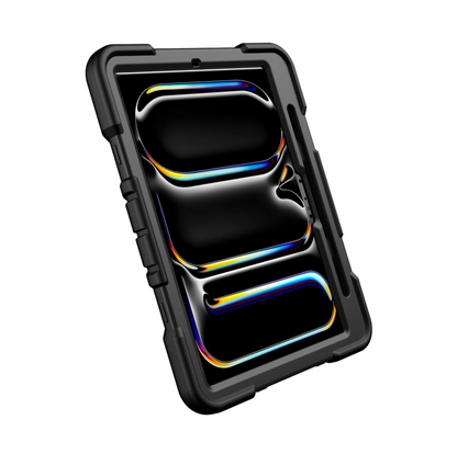 iPad Pro 11-Inch (M4) 2024 7th Gen Rugged Shockproof Case with Kickstand (Black)