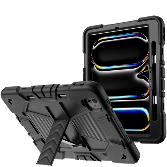 iPad Pro 13-Inch (M5) 2025 Rugged Shockproof Case with Kickstand (Black)