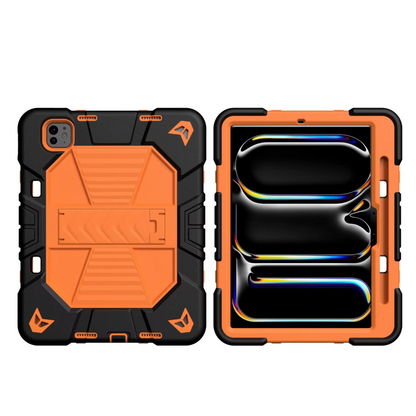 iPad Pro 11-Inch (M5) 2025 Rugged Shockproof Case with Kickstand (Orange)