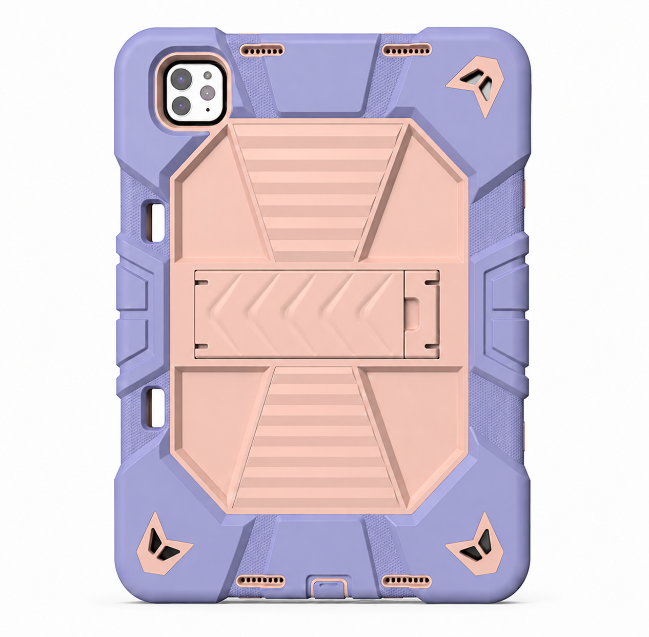 iPad Pro 11-Inch (M4) 2024 7th Gen Rugged Shockproof Case with Kickstand (Pink)