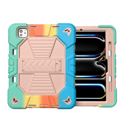 iPad Pro 11-Inch (M5) 2025 Rugged Shockproof Case with Kickstand (Rainbow)