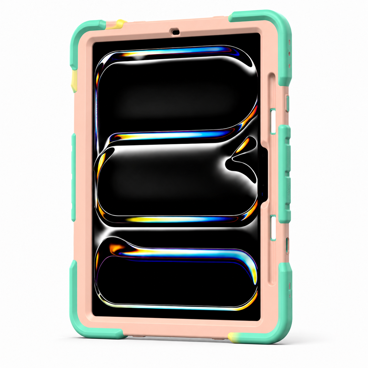 iPad Pro 11-Inch (M5) 2025 Rugged Shockproof Case with Kickstand (Rainbow)