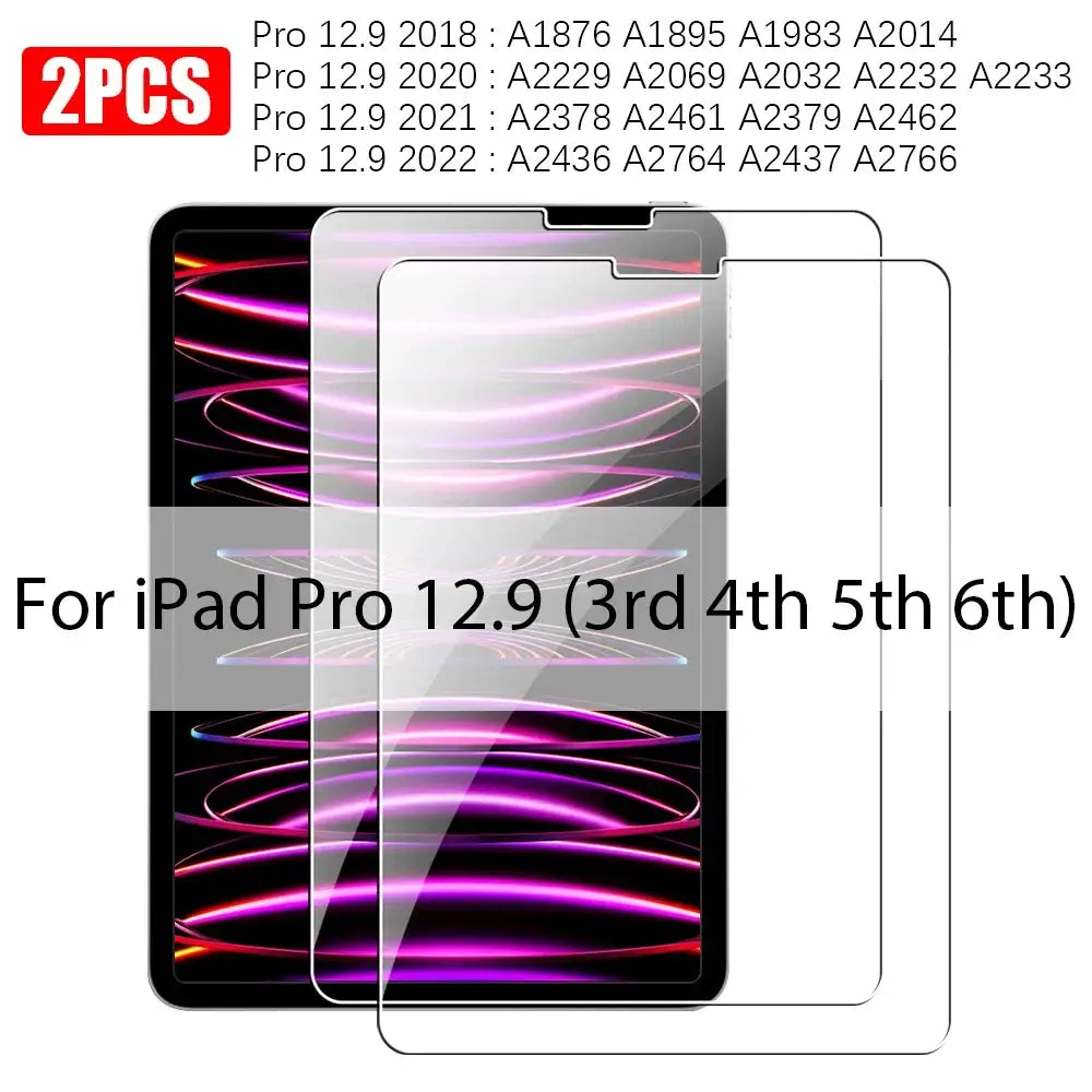 Screen Protectors - Tempered Glass for iPad (Pack of 2) (All iPad Models) Habicare