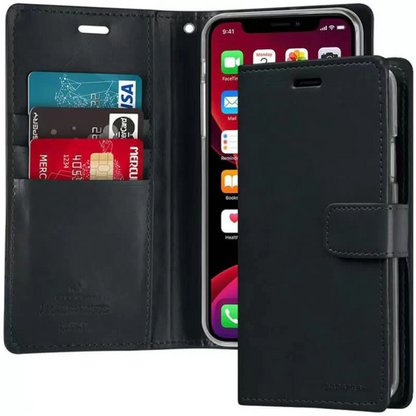 iPhone 12 Pro Max Flip PU Leather Wallet Case (Black) - ShopHub