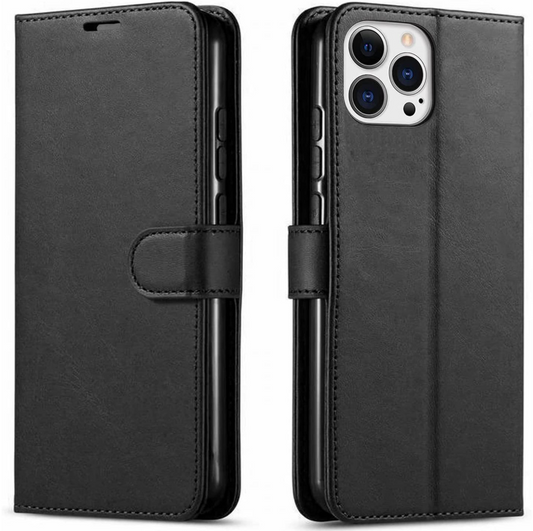 iPhone 12 Pro Max Flip PU Leather Wallet Case (Black)