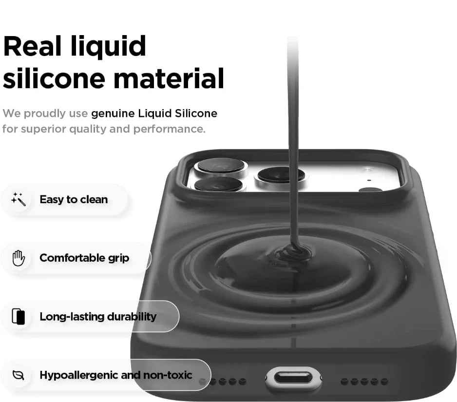 iPhone 17 Pro Max Black Silicone Case – Soft Protective Cover