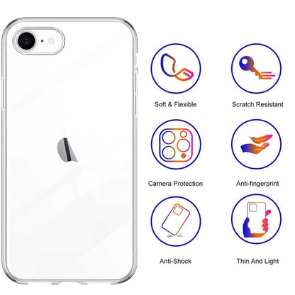 Silicone Case for iPhone SE (3rd / 2nd Gen) (Clear) 9eight5