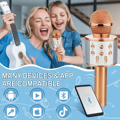 Wireless Bluetooth Karaoke Microphone– 5-in-1 Portable Mic techplus