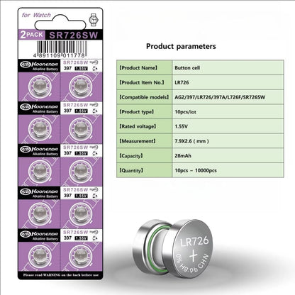 Koonenda 397 / 396 / SR726SW Watch Batteries (10 Pack) That Watch Shop