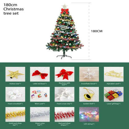 Large Christmas Tree (1.5/1.8/2.1M) with 4M 30-LED Colourful Lights Habicare