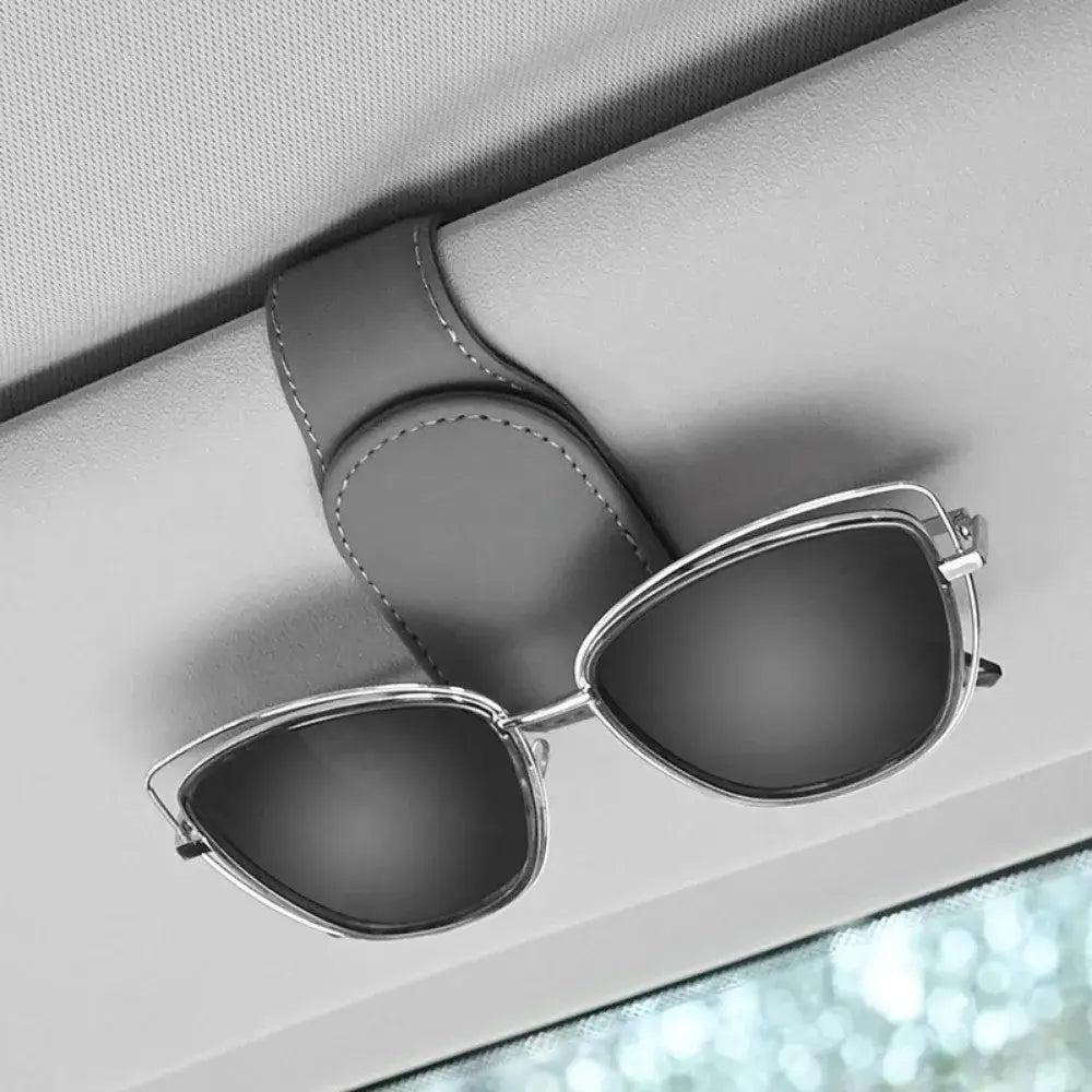 Leather Car Sunglasses & Card Holder Clip Habicare