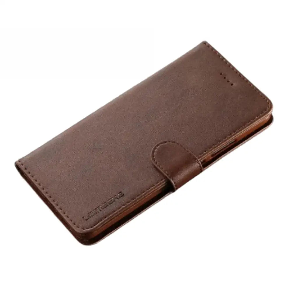 Leather Wallet Flip Case for Samsung Galaxy Series (Brown) Habicare