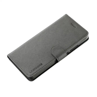 Leather Wallet Flip Case for Samsung Galaxy Series (Gray) Habicare