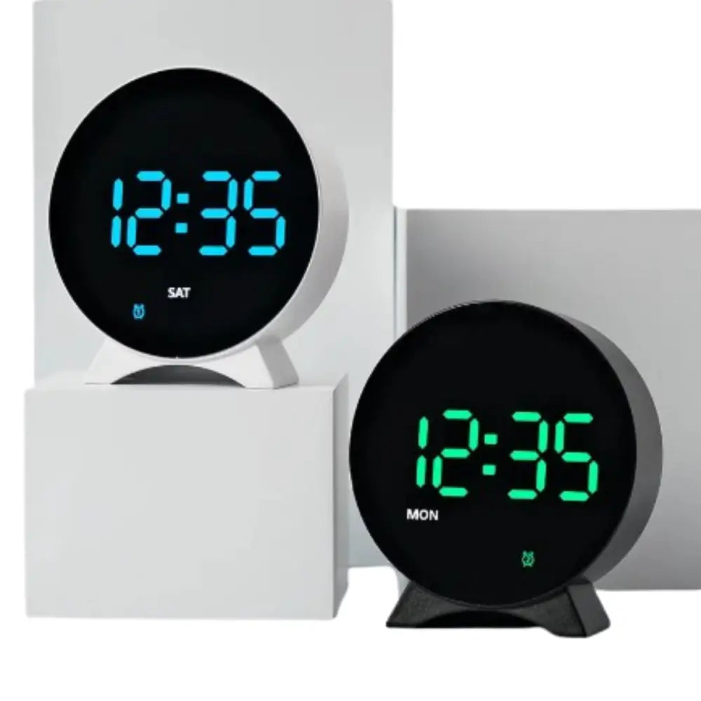 LED Digital Alarm Clock – Adjustable Brightness, Dual Alarms, Date & Temperature Display Habicare