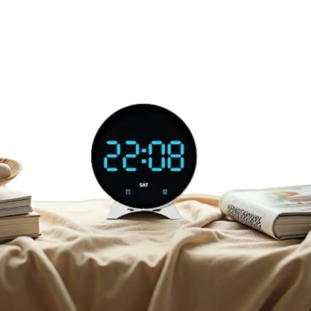 LED Digital Alarm Clock – Adjustable Brightness, Dual Alarms, Date & Temperature Display Habicare