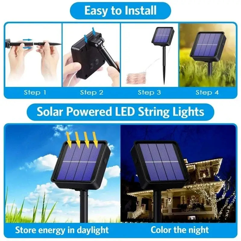 LED Solar Fairy String Lights (7m/12m/22m/32m) Habicare