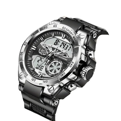 LIGE Men's Digital Sports Watch – LED Display, Quartz Movement, Stopwatch (4 designs available) Habicare