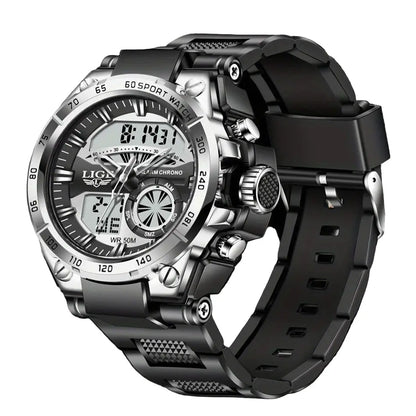 LIGE Men's Digital Sports Watch – LED Display, Quartz Movement, Stopwatch (4 designs available) Habicare