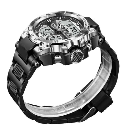 LIGE Men's Digital Sports Watch – LED Display, Quartz Movement, Stopwatch (4 designs available) Habicare