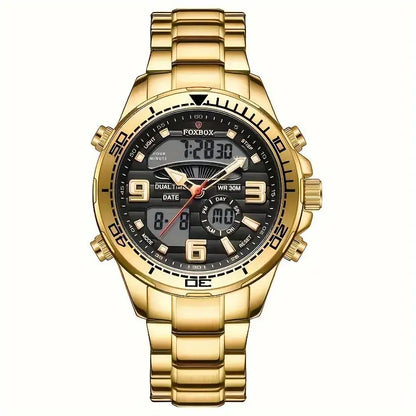LIGE Men's Dual Display Watch – Stainless Steel Quartz (6 models available) Habicare