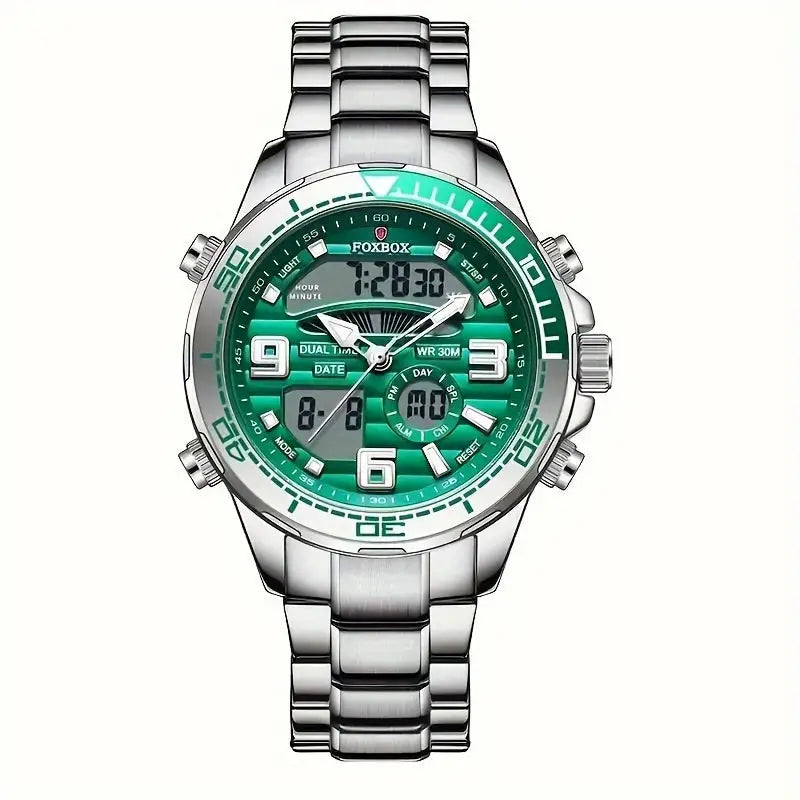 LIGE Men's Dual Display Watch – Stainless Steel Quartz (6 models available) Habicare