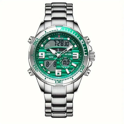 LIGE Men's Dual Display Watch – Stainless Steel Quartz (6 models available) Habicare
