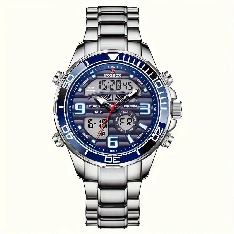 LIGE Men's Dual Display Watch – Stainless Steel Quartz (6 models available) Habicare