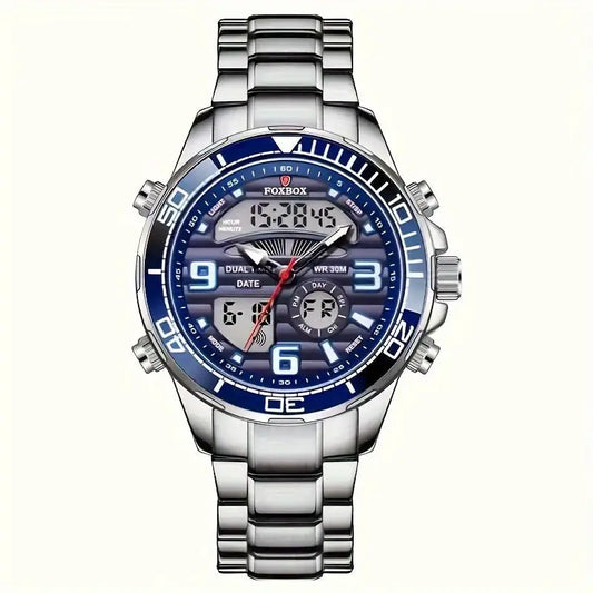LIGE Men's Dual Display Watch – Stainless Steel Quartz (6 models available) Habicare