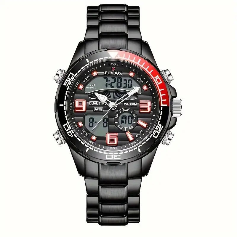 LIGE Men's Dual Display Watch – Stainless Steel Quartz (6 models available) Habicare