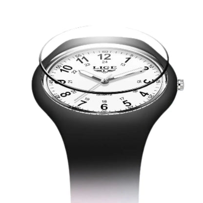 LIGE Minimalist Silicone Quartz Watch – Unisex Design (Available in Multiple Colour Combinations) Habicare