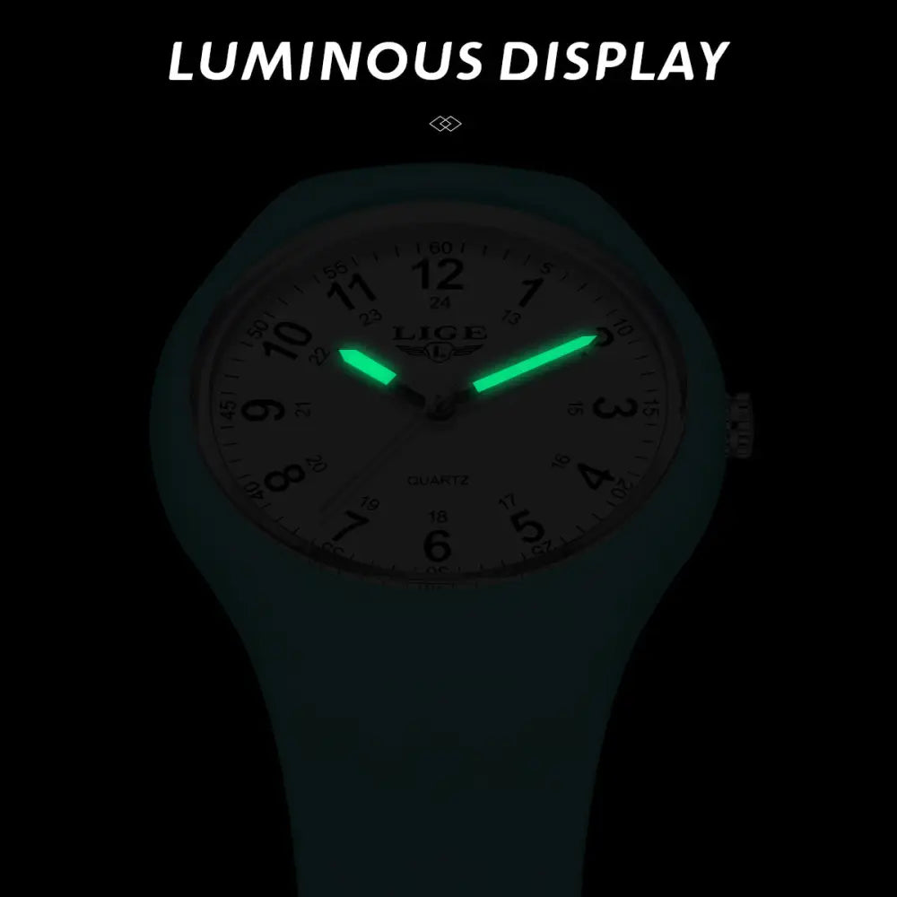 LIGE Minimalist Silicone Quartz Watch – Unisex Design (Available in Multiple Colour Combinations) Habicare
