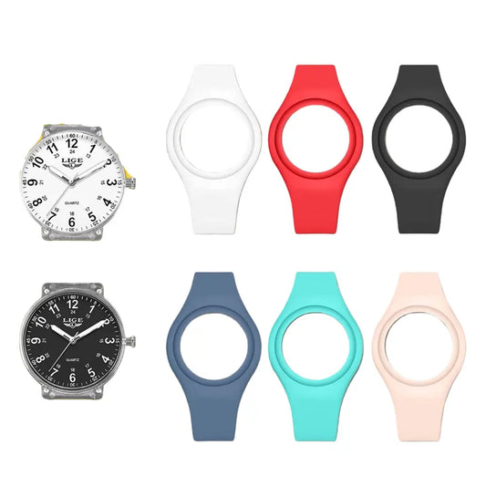 LIGE Minimalist Silicone Quartz Watch – Unisex Design (Available in Multiple Colour Combinations) Habicare