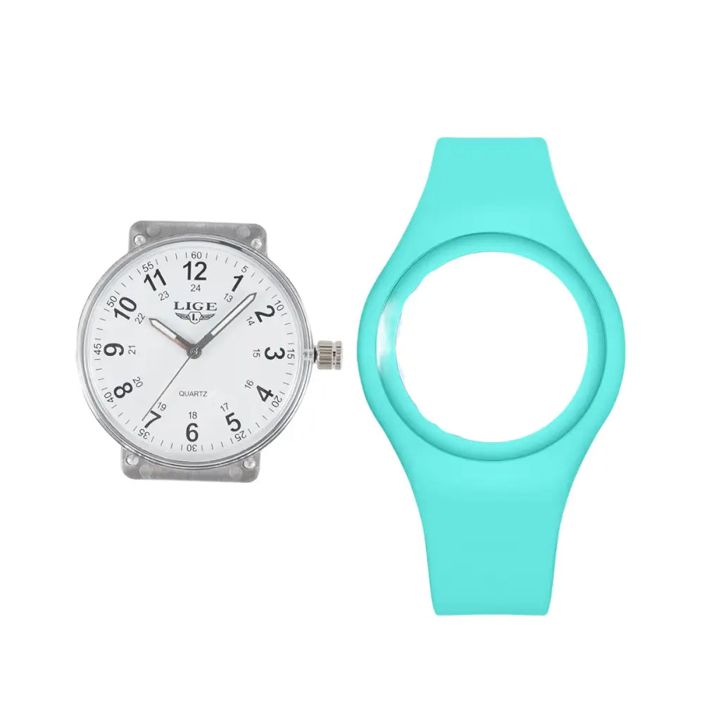 LIGE Minimalist Silicone Quartz Watch – Unisex Design (Available in Multiple Colour Combinations) Habicare