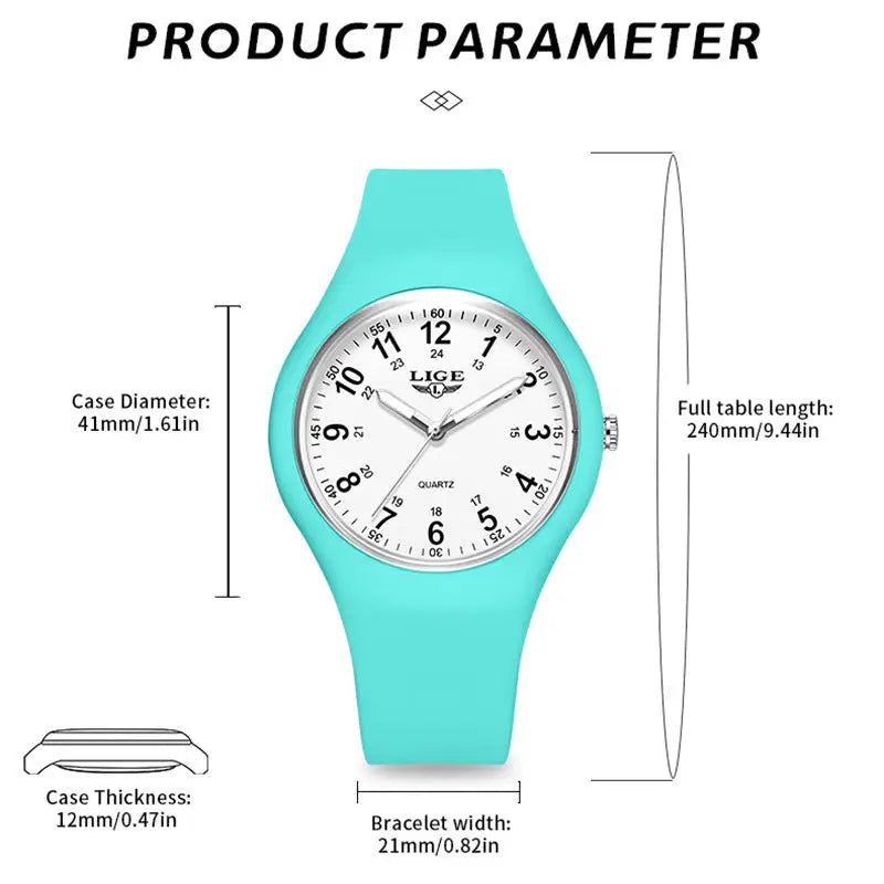 LIGE Minimalist Silicone Quartz Watch – Unisex Design (Available in Multiple Colour Combinations) Habicare
