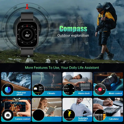 LIGE Outdoor Smartwatch – Large Screen with Compass & Music (10 different styles available) Habicare