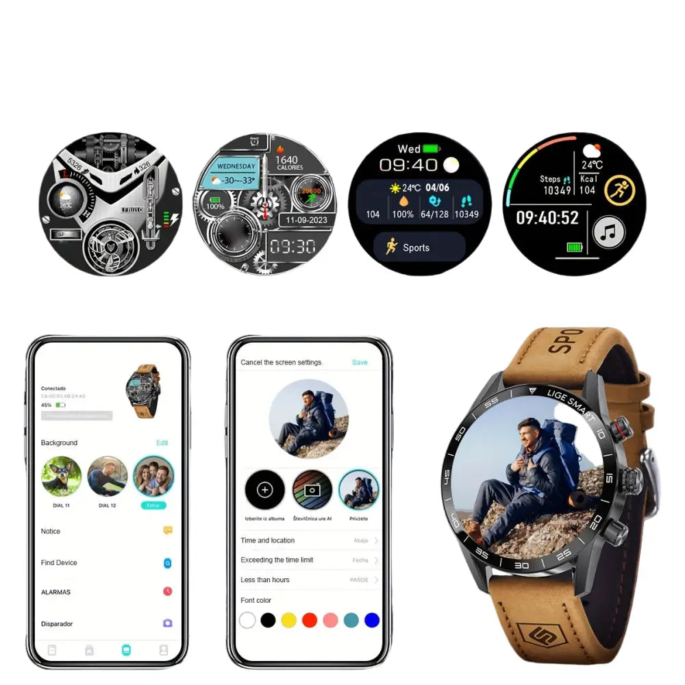 LIGE Smart Watch – Full Touch Screen with Wireless Calls (4 different types available) Habicare