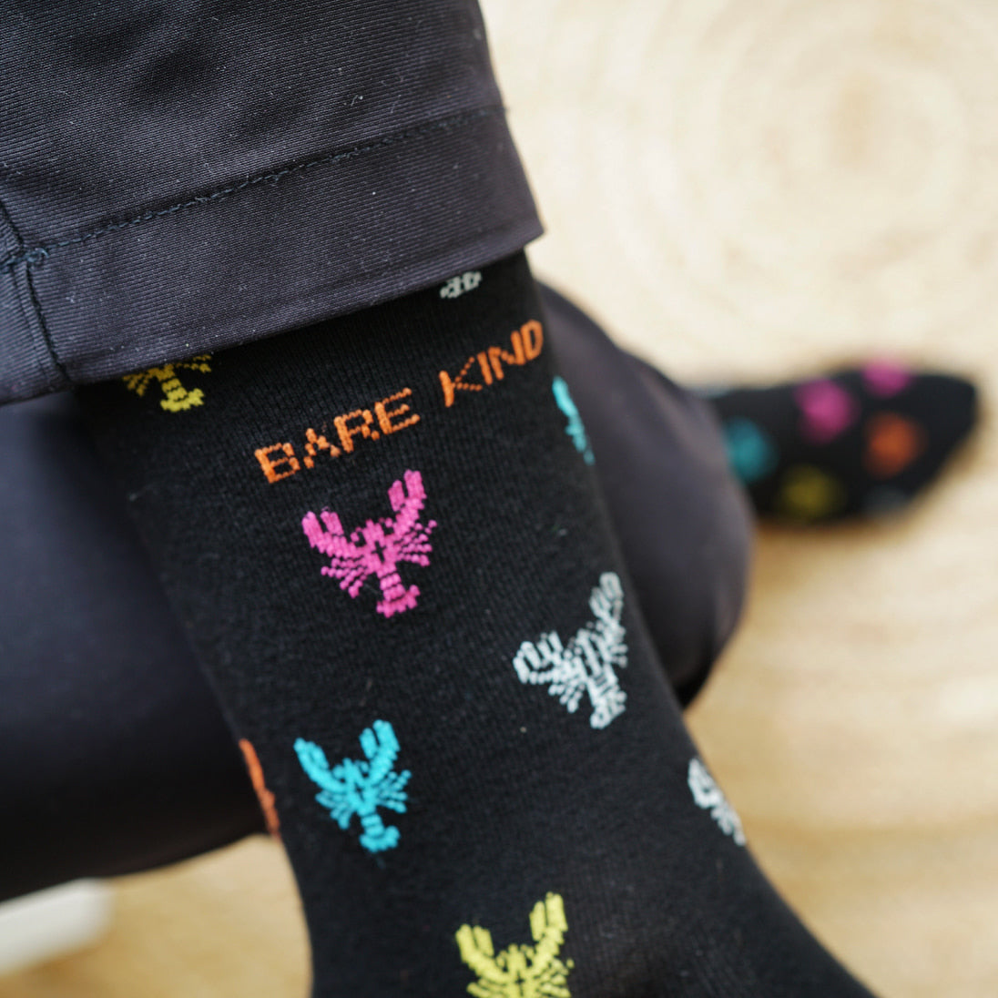 Save the Lobster Small Motif Bamboo Socks Barekind NZ