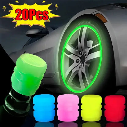 Luminous Fluorescent Tire Valve Caps Habicare