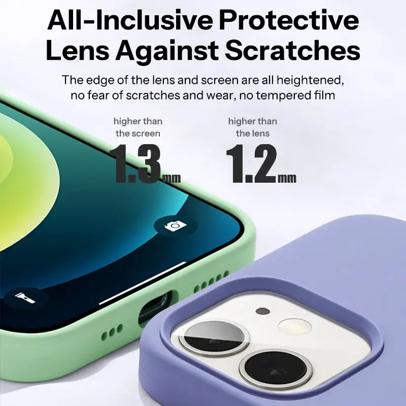 Silicone iPhone Case (iPhone 6 - iPhone 15 Series) - Available in green, purple & navy Habicare