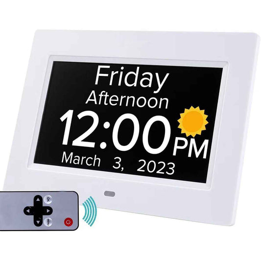 7" Digital Calendar Clock with 8 Alarm/Medication Reminders