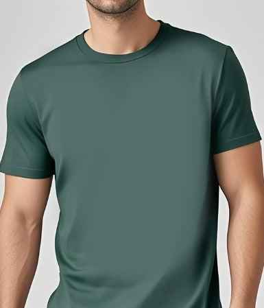 Army green Mead's Supply casual short-sleeve crewneck T-shirt with a solid design, made for comfortable everyday wear.