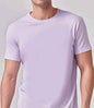Army green Mead's Supply & Equipment Outfitters solid casual short-sleeve crewneck T-shirt on a hanger.