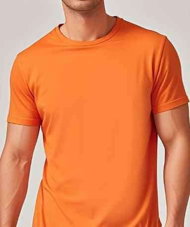 Army green Mead's Supply & Equipment Outfitters solid casual short-sleeve crewneck T-shirt displayed on a mannequin.